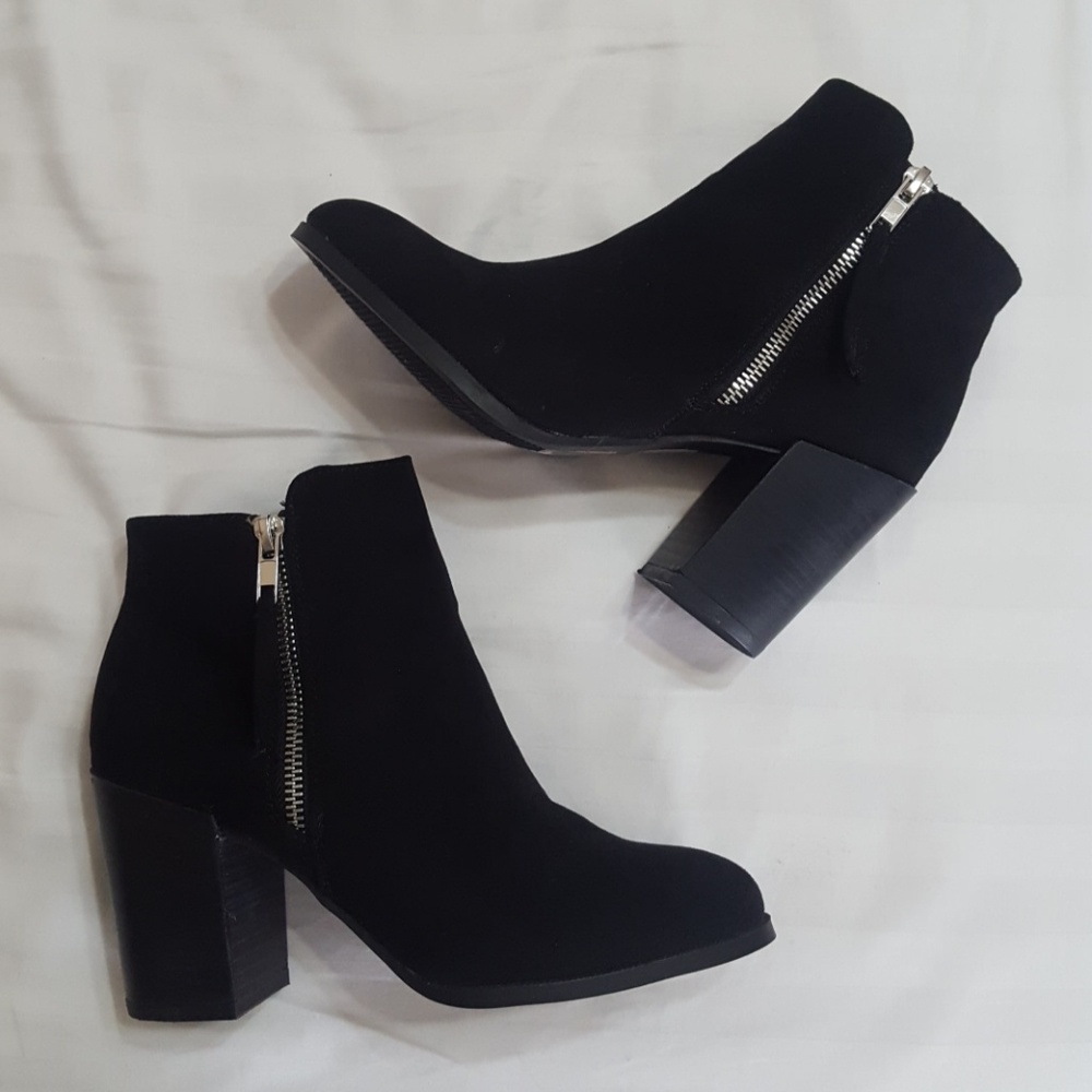 Black Faux suede boots